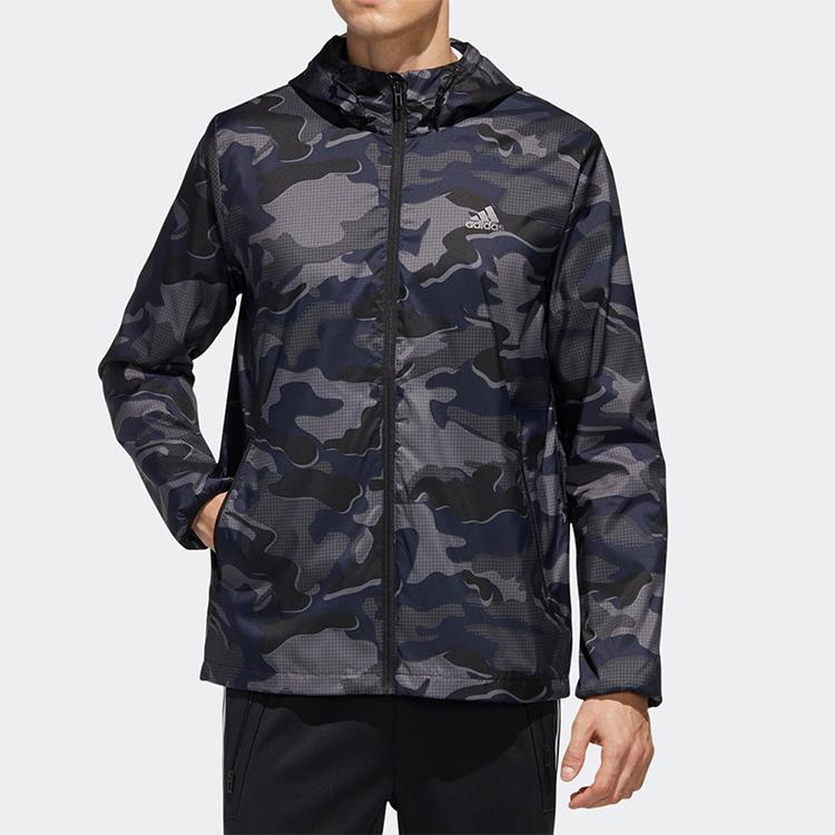 Adidas Mh Wb Camo Hooded Sports Jacket Men Jackets Black GF3967