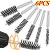 Stainless Steel Wire Bore Brush Twisted Cleaning Head Hex Shank Drill Wire Bore Brush for 8-19mm Pipe Ports Anti-rust Cleaning