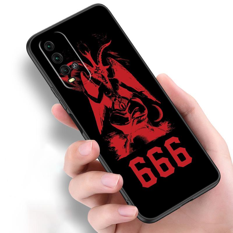 Pentagram 666 Demonic Satanic Silicone Phone Case For Xiaomi Redmi Note 11 10 9 8 Pro 11T 10T 10S 9S 8T 9 9A 9C 9T Black Cover