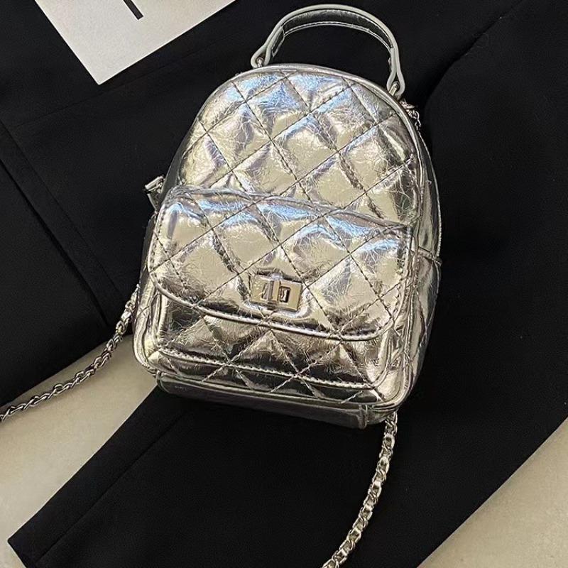 Zaino in morbida pelle a rombi di nicchia di alta qualità per donna, nuovo alla moda, versatile, piccolo, borsa a tracolla da viaggio