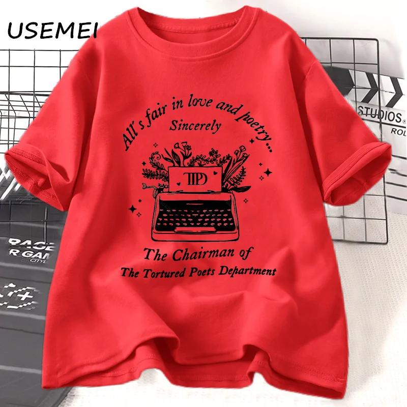 

All s Fair in Love and Poetry T Shirt Women 2024 TTPD New Album Merch T-Shirt The Tortured Poets Department Tees Cotton Tops S