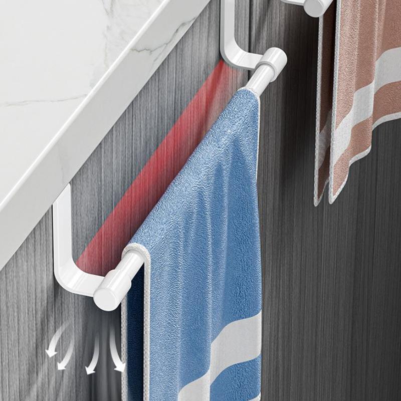 Věšák na ručníky nad dvířka Nerezová ocel Organizér na tyč na ručníky Koupelna Kuchyňka Dvířka Závěsný věšák na ručníky