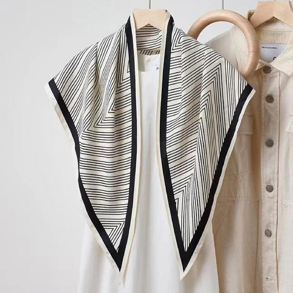 Waist Accessories Triangle Silk Scarf Waist Seal Women'S Decoration With Dress Waist Belt Accessories Scarf Vintage Polka Dots