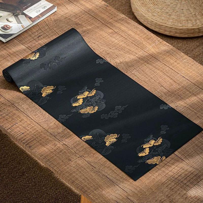 Chinese Style Tea Mat Cotton and Linen Brocade Waterproof Absorbent Vintage Table Cloth Household Table Decoration Tea Towel New