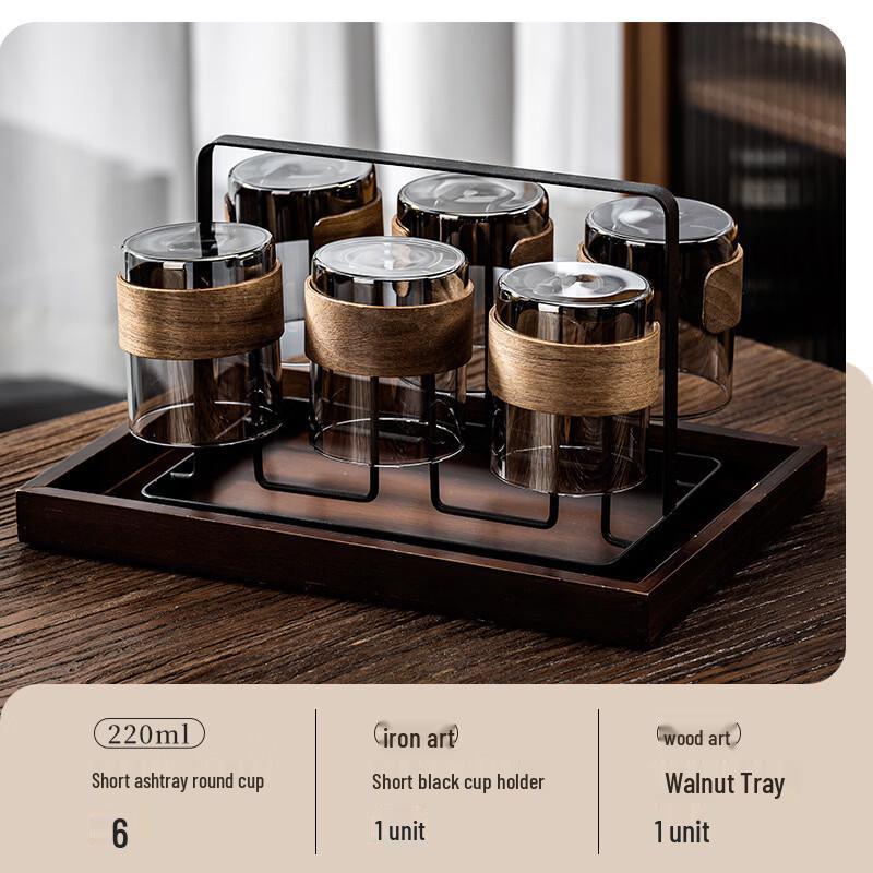 

Handun Heat-Resistant Glass Cup Set with Tray and Holder