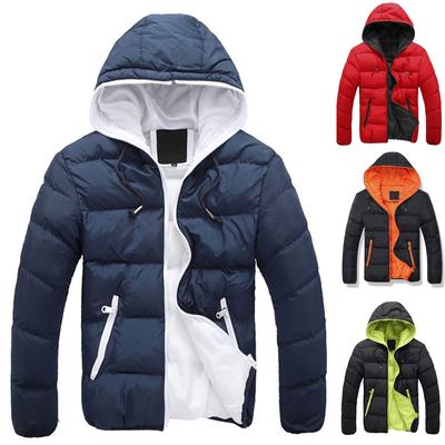 Men's Hooded Cotton Padded Jacket Men's Extra Thick Warm Short Cotton Padded Jacket