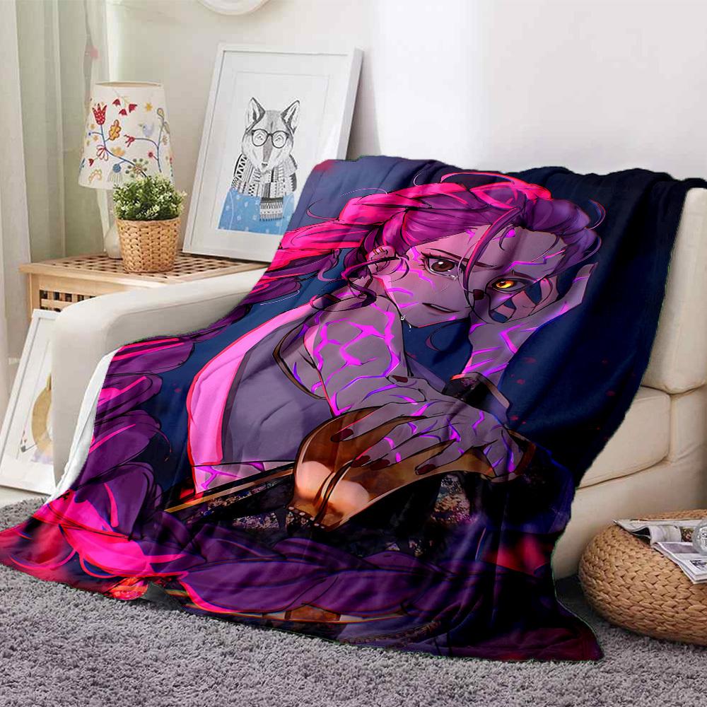 1pc KPop Demon Hunters Cozy Print Blanket Lightweight Warm Flannel Throw Blanket For Sofa, Bed, Living Room