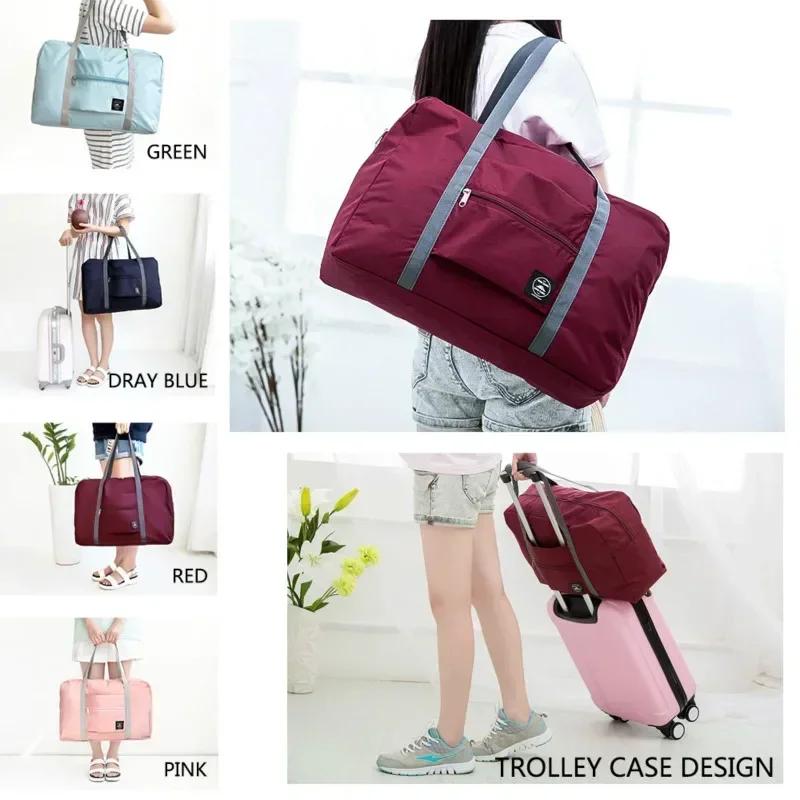 New Portable Nylon Folding Travel Bags Large Capacity Luggage Accessories WaterProof Handbags Clothes Storage Closet Organizer