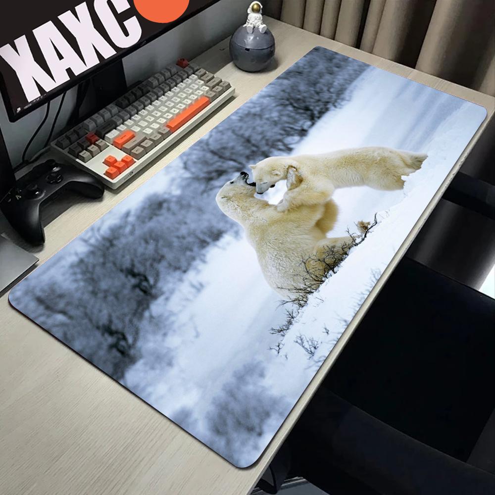 Polar Bear Mousepad Gamer Cool New 80x40cm Mouse Pad Large HD Pattern Notebook Accessories Laptop Padmouse Ergonomic Mat