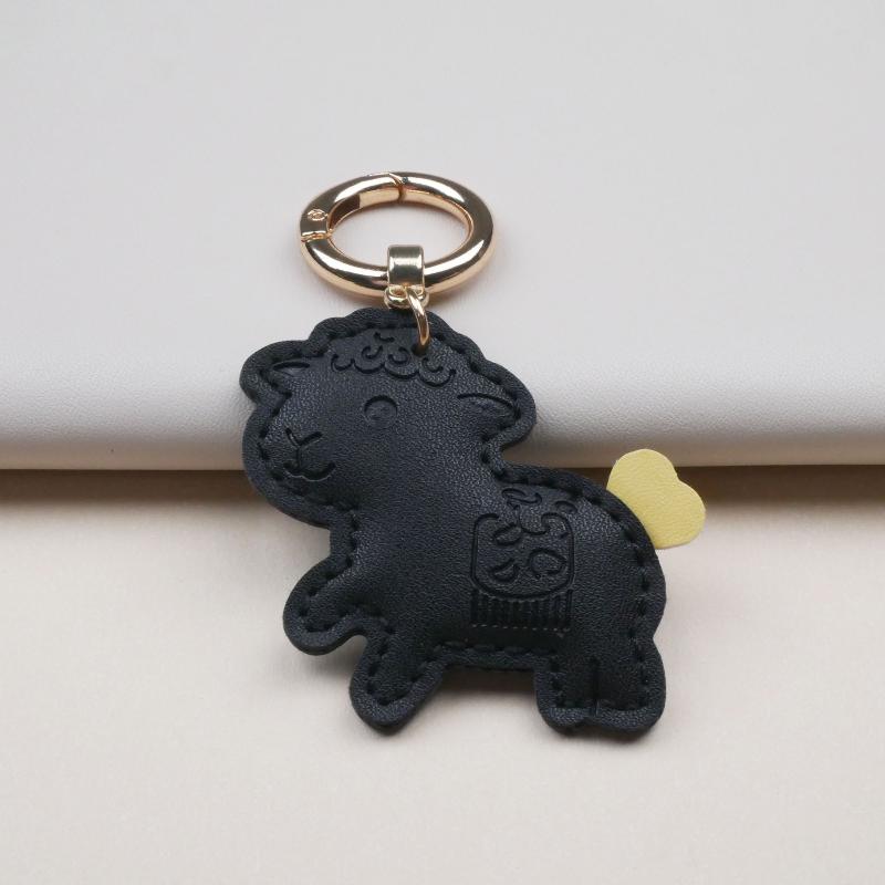 Piele PU 2027 Anul Oii Formă Pandantiv Adorabil Design Colorat Coadă de Inimă Pentru Decor Geantă Accesorii Chei Cadou