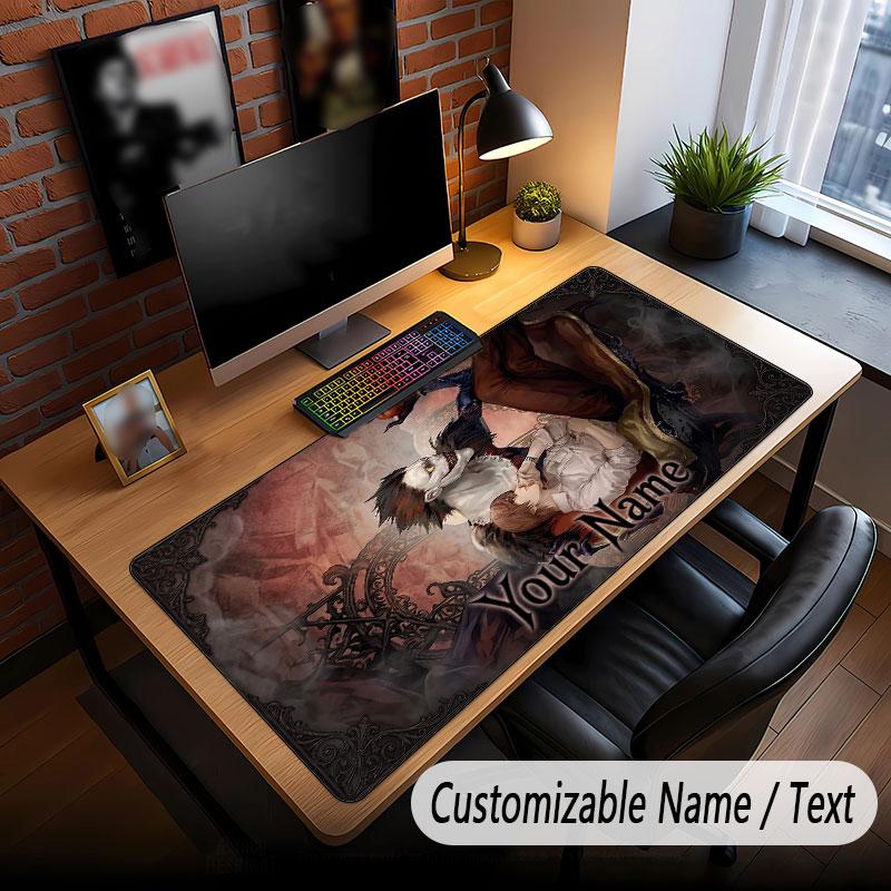Custom Name Extended Mouse Pad,Death Note Gaming Desk Mat For Home Office Desktop Decor