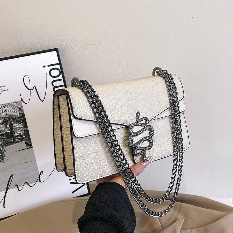 Summer new high-end fashion snake pattern bag shoulder messenger women's bag