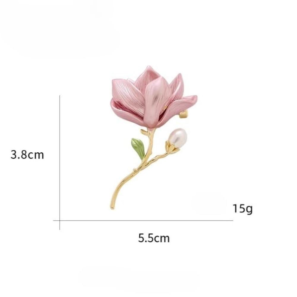 Alloy Magnolia Flower Brooch Jewelry Gifts Elegant Fashion Pin Flowers Badge Clothing Bags Accessories Sweater Brooch