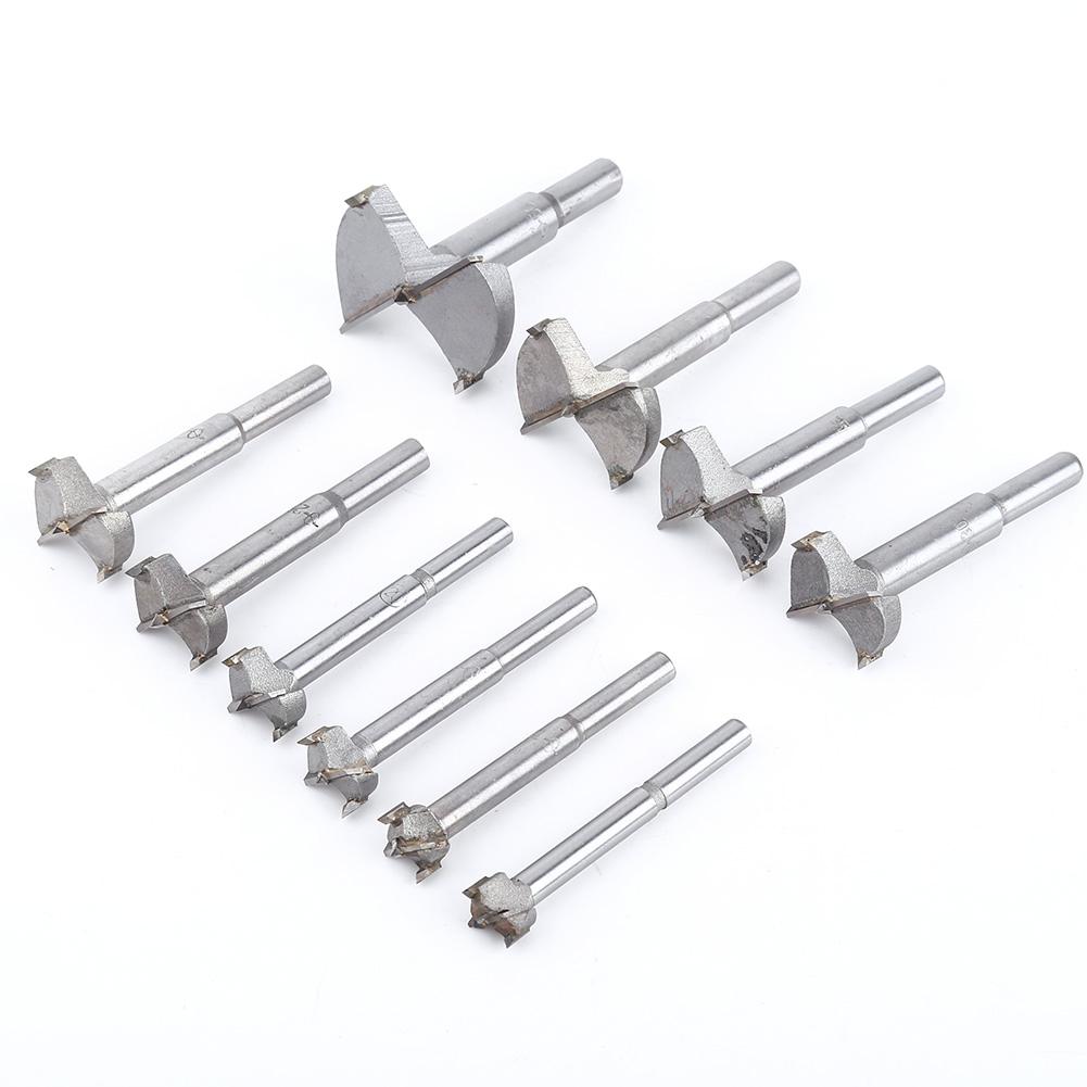 10pcs 14-50mm Forstner Drill Bit Set Flat Wood Drilling Woodworking Hole Cutting Tool