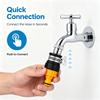 Oberer Wasserhahn-Schlauchverbinder-Adapter mit Metallbasis, Kunststoffkörper und 2er-Pack für Gartenbewässerung, Balkonreinigung und Außenbereich