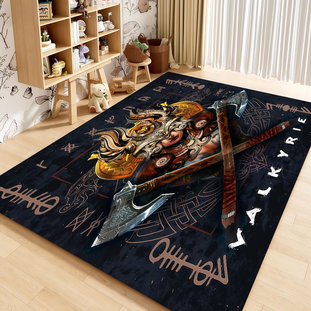 Axe Door Mat Bedside Entrance Bath Floor Decoration Corridor Door Cool V-Valkyrie Mat Carpet Living Room Battle Balcony