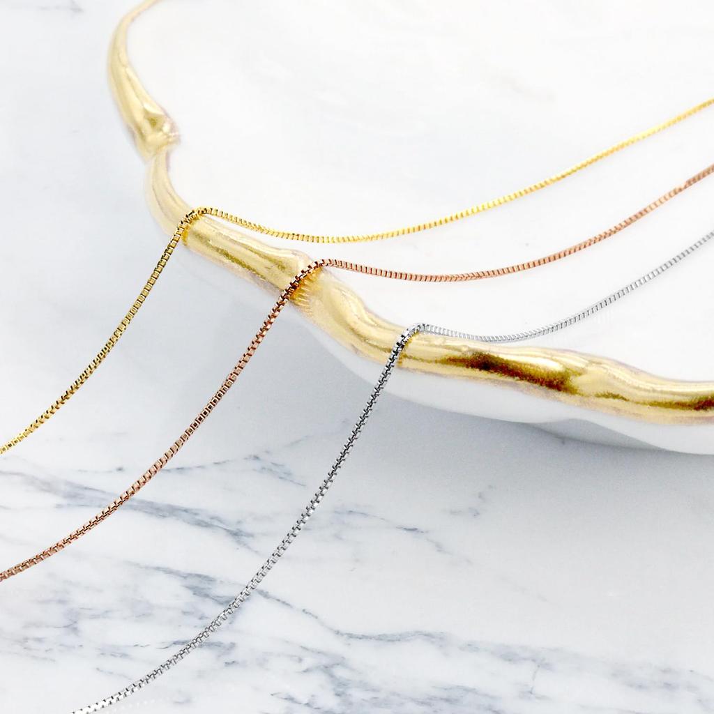 Necklace Chain 10K Gold Venetian 40cm K10WG White Gold [Sears] sc97-0001-wg