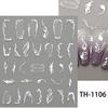 1PCS Black White Butterfly Laser Nail Stickers Nail Art Decoration Abstract Lines Bronzing Flowers Stickers For Nails