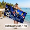 Custom Name Large Beach Towel,Blue Lock Quick Absorbent Towel For Outdoor Travel Poolside