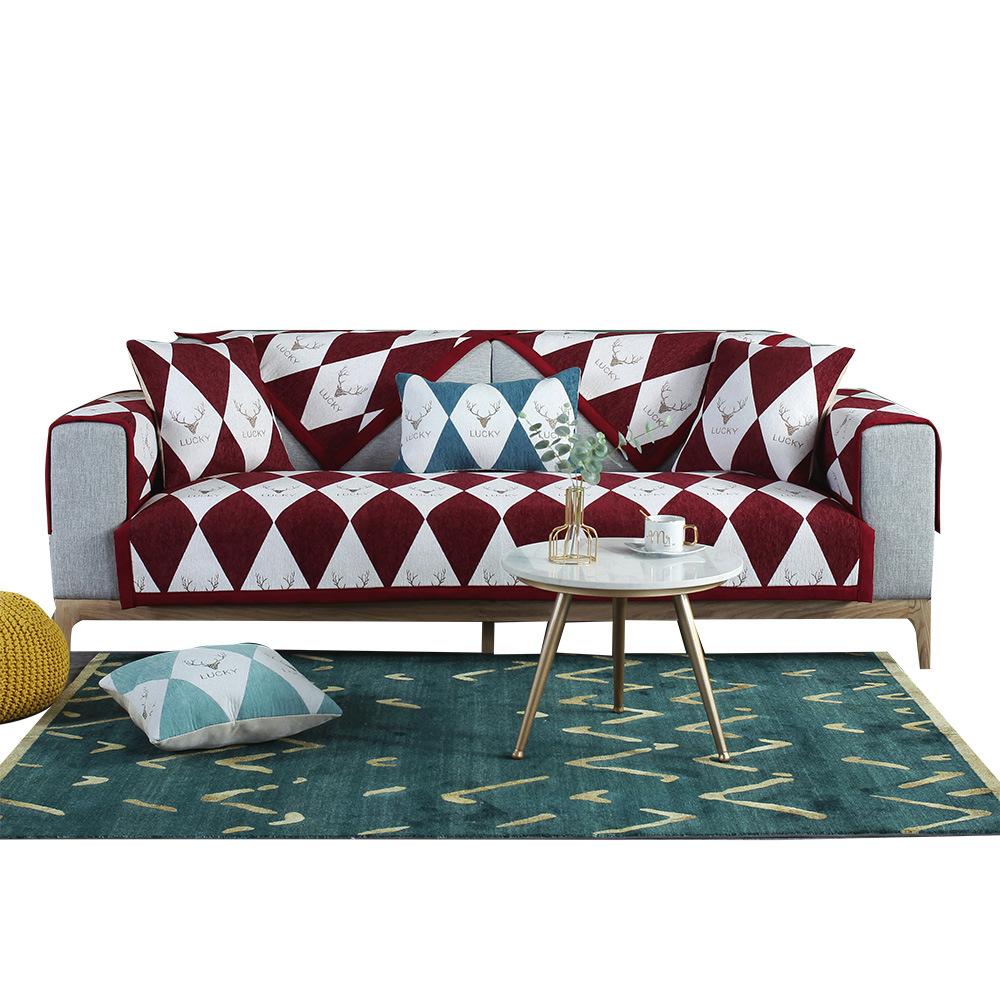 Nordic Small Sofa Cushion Seat Cover Four Seasons Non-Slip General Fabrics Modern Minimalist All-Inclusive Sofa Seat Cover Cover