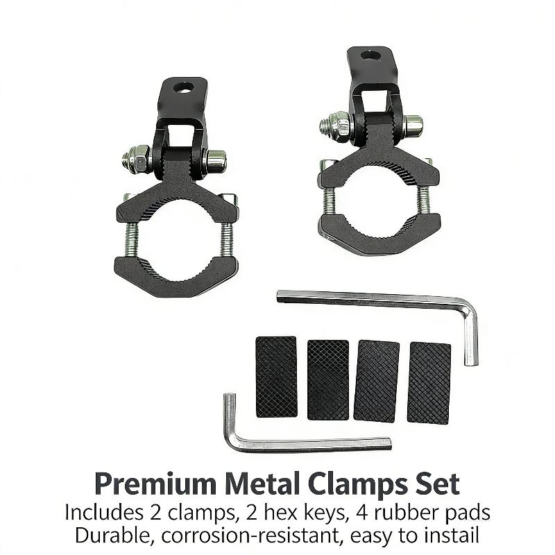 Aluminum Alloy LED Spotlight Holder for Motorcycle Secure Clamp Bracket for Enhanced Night Visibility A pair