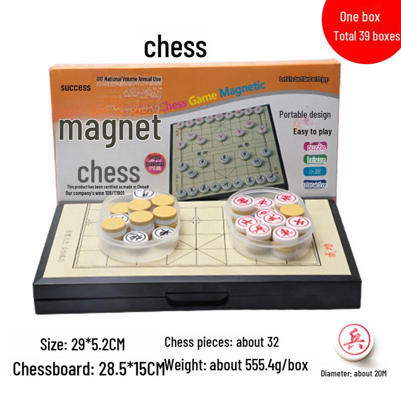 Portable Magnetic Foldable Chess Set - Travel-Friendly Puzzle Game for Leisure and Sports