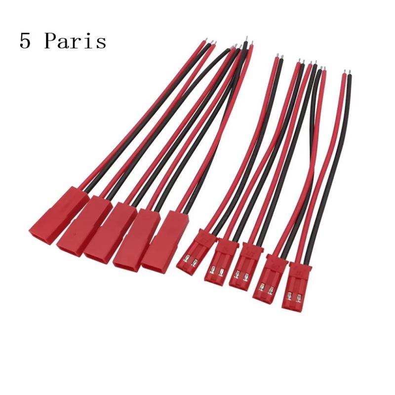 5Pairs Jst Syp 2Pin Connector Male Female Plug 20Awg 10Cm Silicone Cable For Led Strip Rc Battery