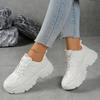 New Casual Platform Women Sneakers Round Toe Mesh Women Shoes Autumn Fashion Increased Breathable Comfortable Sport Tennis