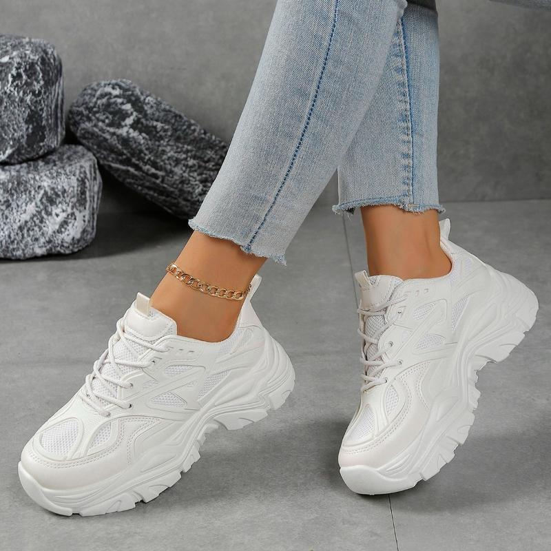 

Новые повседневные женские кроссовки на платформе с круглым носком, сетчатые женские туфли, осенняя мода, увеличенные, дышащие, удобные, спортивные, теннисные 40