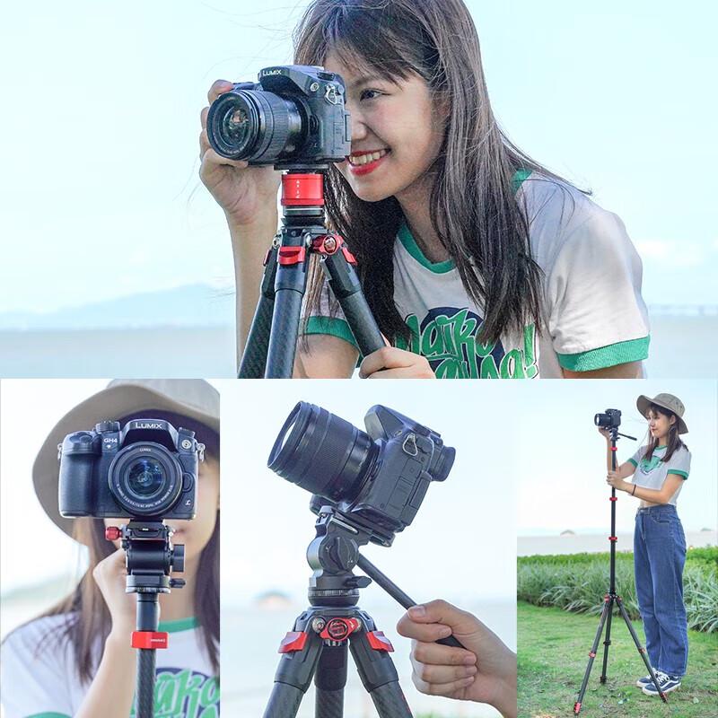 Yinji TC3B Carbon Fiber Professional Camera Tripod Kit