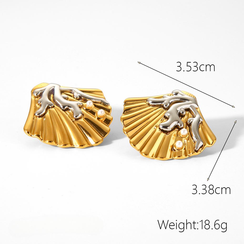 Yori 2025 New Gold Silver Mix Color Geometric Stainless Steel Earrings Waterproof and Hypoallergenic Summer Party Jewelry