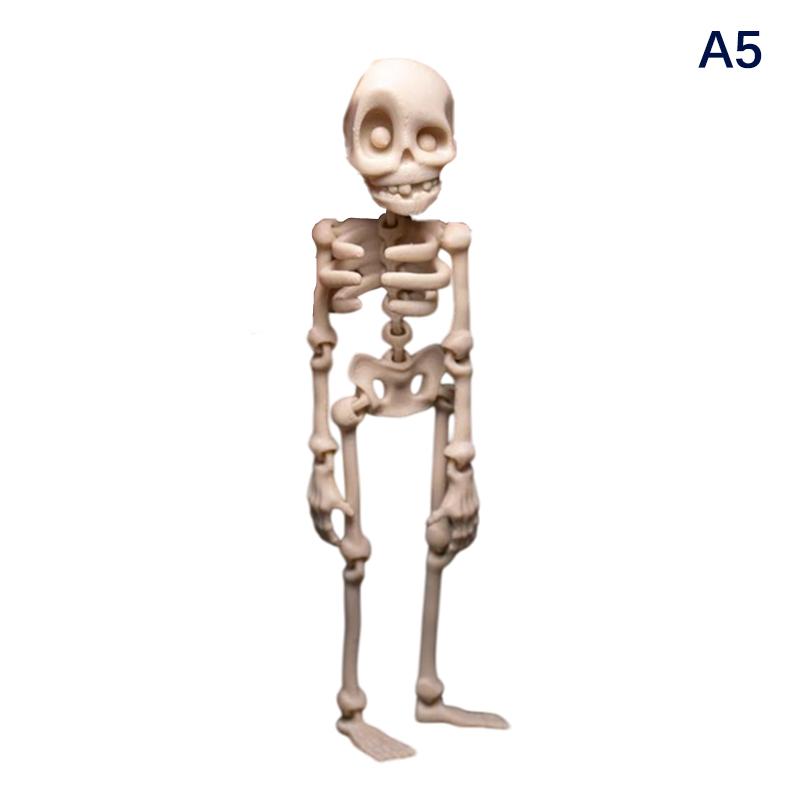 Poseable Skeleton Fridge Magnet 3D Printed Articulated Skeleton Decor Halloween Horror Luminous Skull Magnet Fridge Sticker