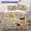 Vibrant Mandala Cats Pattern Bedding uilt Set uilt Cover Pillowcase Home Decoration Birthday Gift (1 * duvet cover + 2 * pillowcase without core)