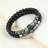 Fashion Men Bracelet Set 2Pcs 5 Types Of Stones Beaded Braslet Cubic Zirconia Charm Braclet Street Cool Riding Accessories Homme