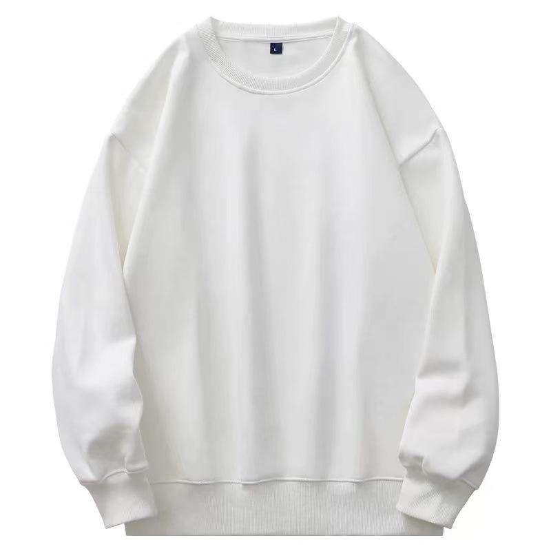 Men's American Style Fleece-Lined Hoodie 600G, Long Sleeve Round Neck Casual T-shirt, 2025 Collection.