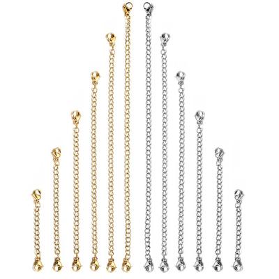10Pcs/lot Stainless Steel Necklace Extension Chain Lobster Clasp Extended Chains For DIY Jewelry Making Supplies Accessories