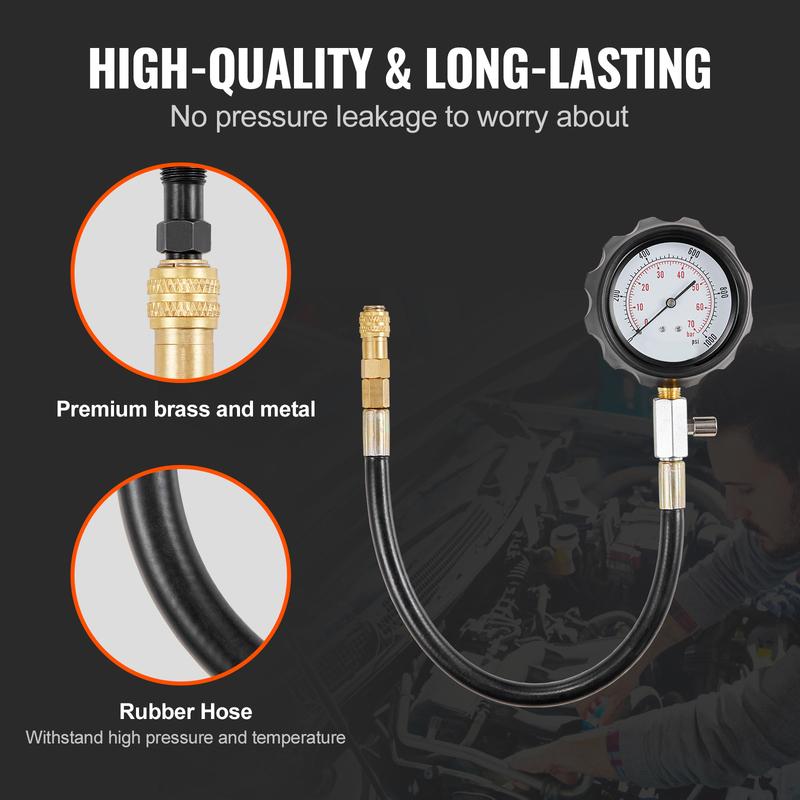 SucceBuy Diesel Engine Compression Tester 18pcs Cylinder Pressure Test Tool Kit Diesel Injector Tester Check Cylinders For Truck