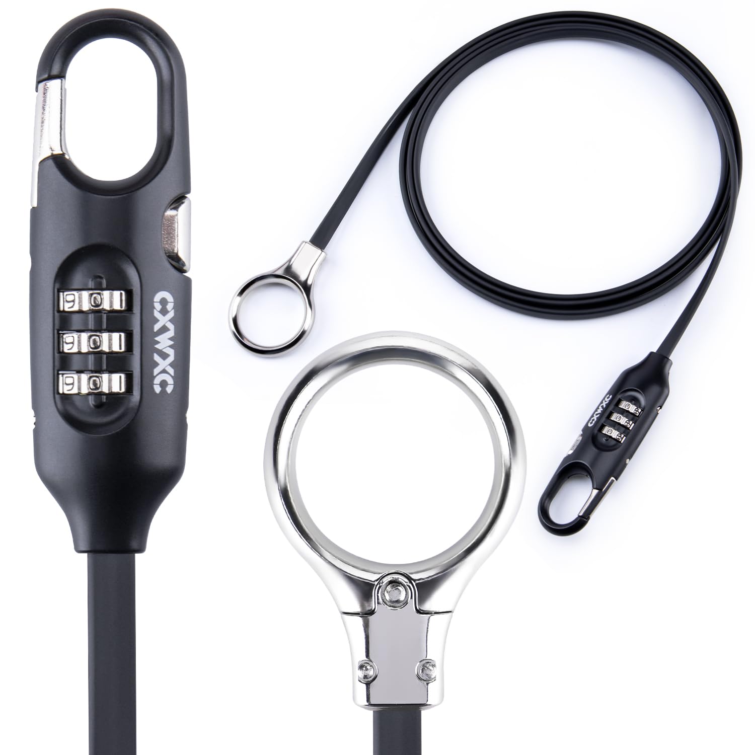 

CXWXC Bicycle Wire Lightweight and Earth Black Lock, Compact, 3-Digit Dial, 1.8m Long, Lock, Anti-Theft, (PL-3001) чёрный