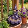 Wild Bird Food Station Meditating Witch Garden Feeder, Halloween Resin Sitting Statue Holiday Gifts for Gardeners Outdoor Wall Mounted Feeder