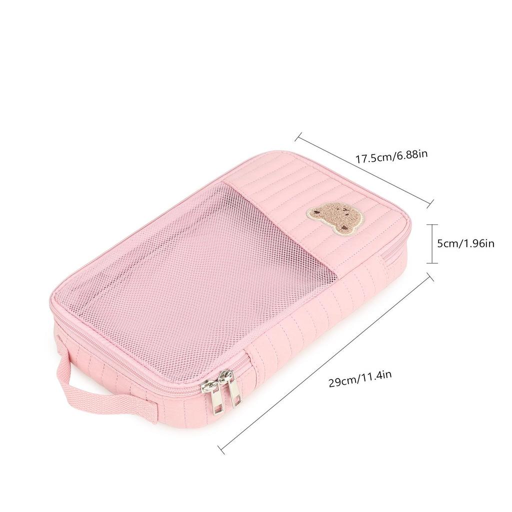 Portable Cartoon Bear Hanging & Carrying Storage Bag: Travel Toiletry & Baby Supplies Organizer