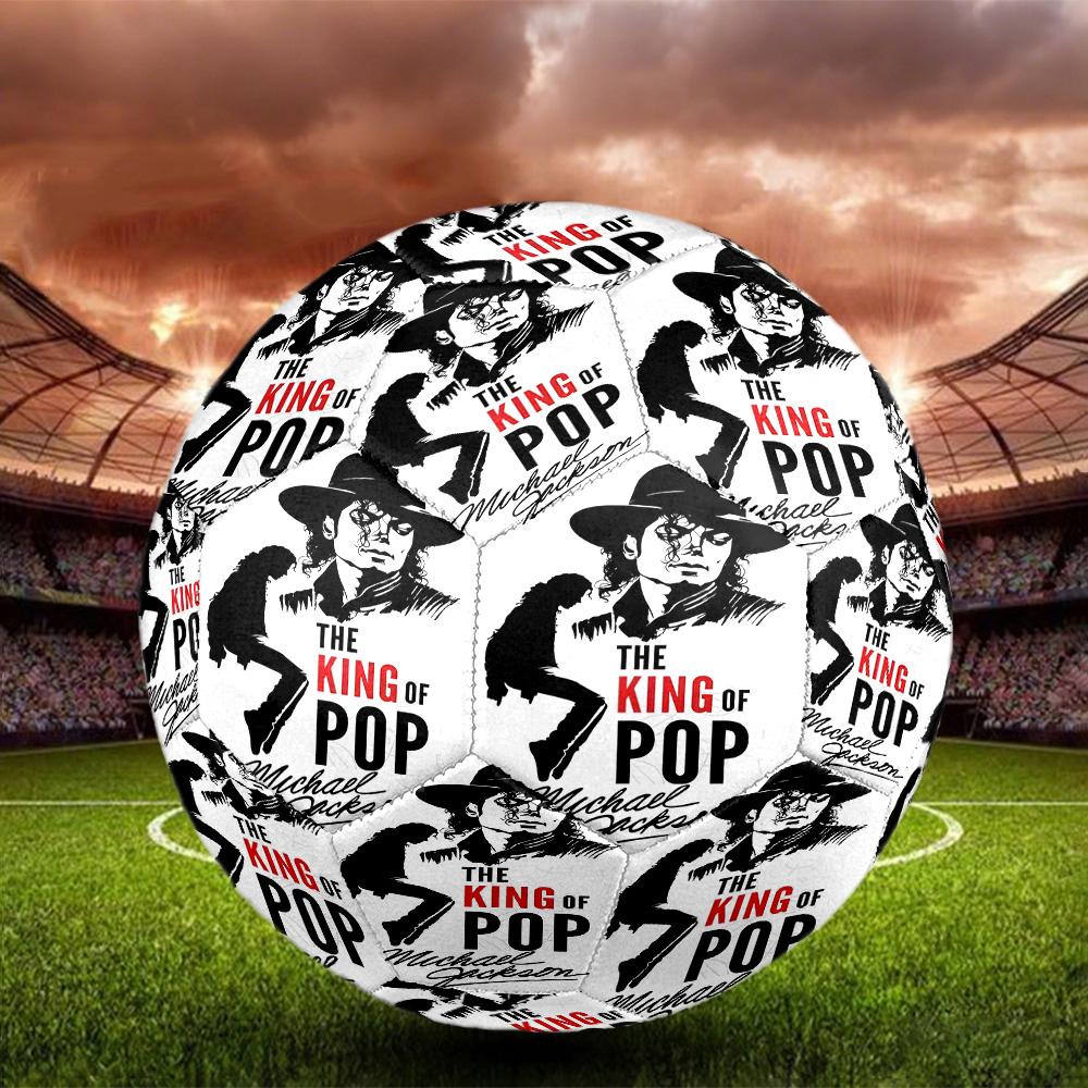 Michael Jackson Print Size 5 Soccer Ball, Standard Match Football for Sports Game and Team Practice, Ideal Gift for Soccer Fans