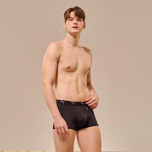 [Puma] Men s Steel Cat Logo Trunks PMMDOEO21/99 [Shipped from Korea] 100% Authentic Black - 095