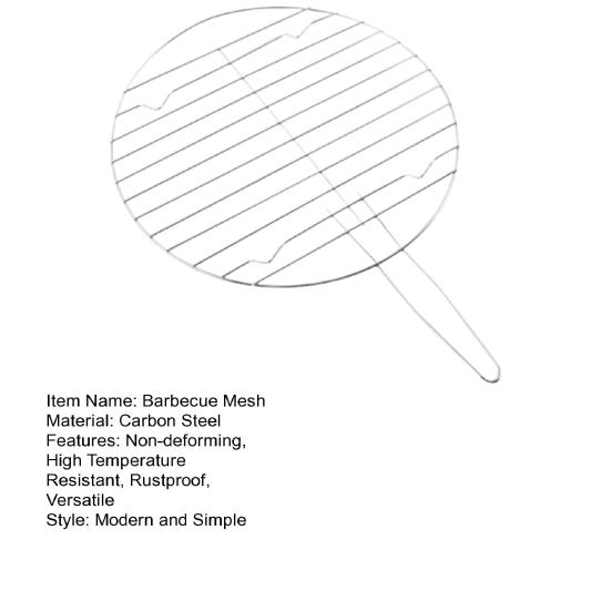 Barbecue Grill Mesh Round Carbon Steel Mesh Rustproof Stainless Steel High Temperature Resistant Prevents Food Falling Fit for Sausages Hot Dogs
