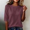 Women Short Sleeve Crew Neck Loose Fit Lightweight Casual Top Comfortable Basic Pullover Blouse for Daily Wear
