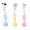 Outdoor Dog Activity Toy Molar Chewing with Rope, TPR Spoon Head Durable Woven Gum Massage Pet Tool Knot Training Toy, Macaron Colors Teeth