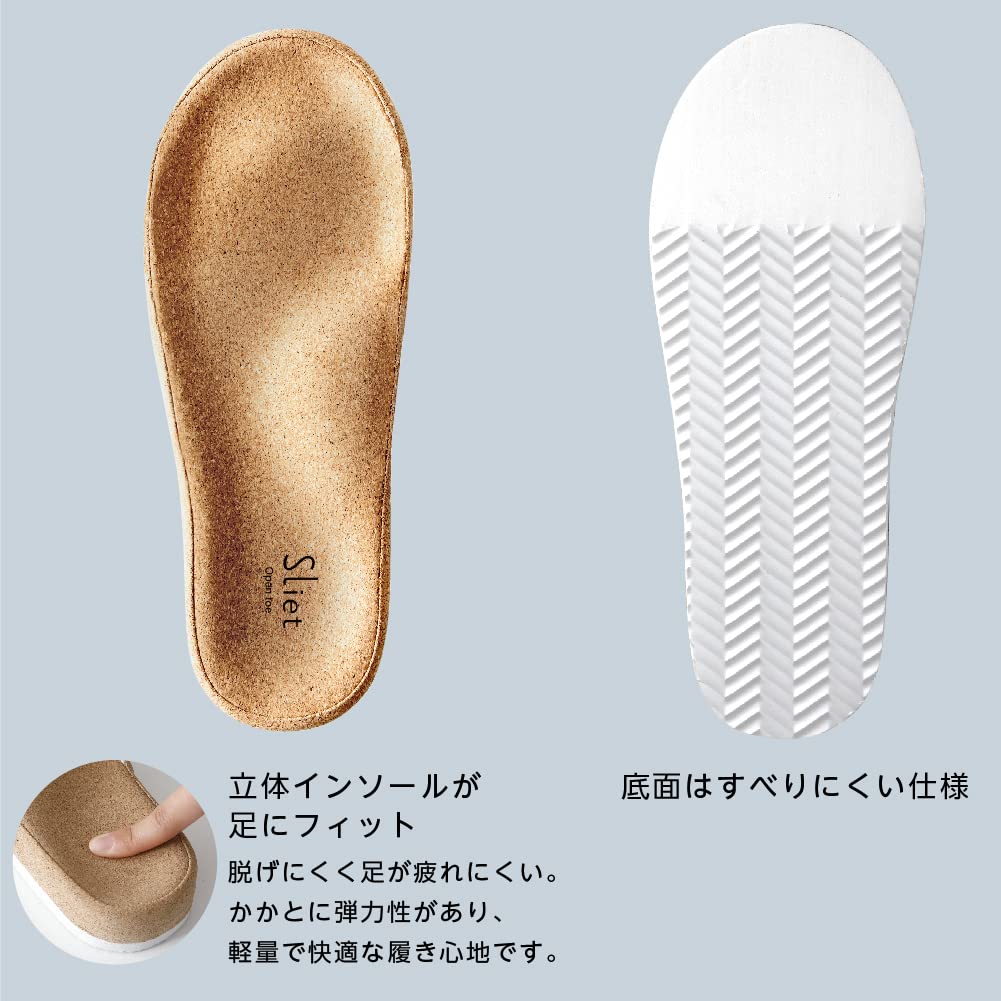 Alphax Sliet Core Training Slippers, Indoor, Open-Toe, Core-Strengthening Slippers, White, Sizes 23.0-24.5cm