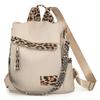 Nylon Leopard Print Women's Anti-theft Backpack Tassel Large Capacity Color Contrast Travel Backpack