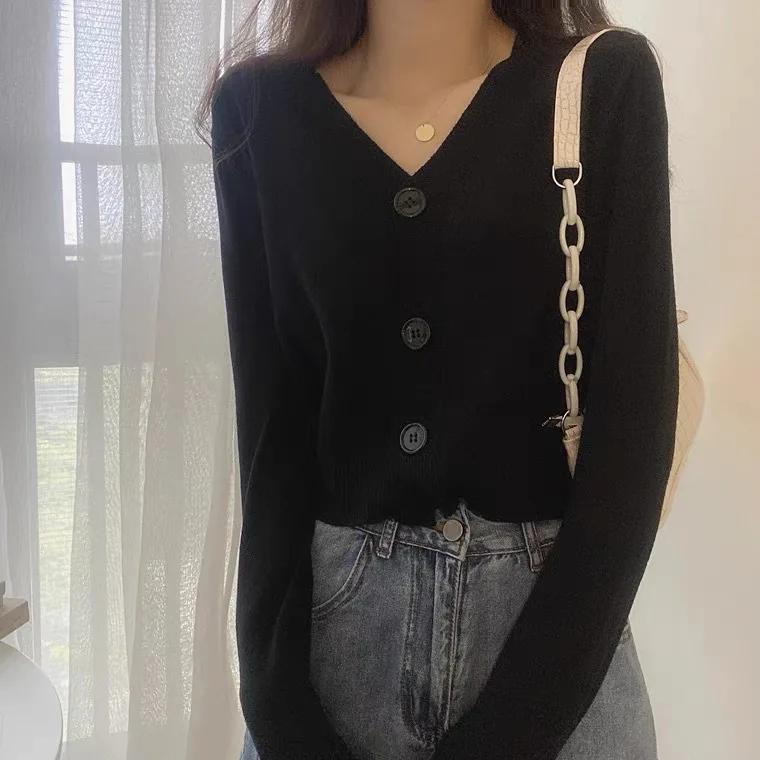 Short Style High-waisted Slim Cardigan Women Long Sleeve Twist Knitted Sweater Coats Autumn Winter Keep Warm Fashion Jacket Cardigan