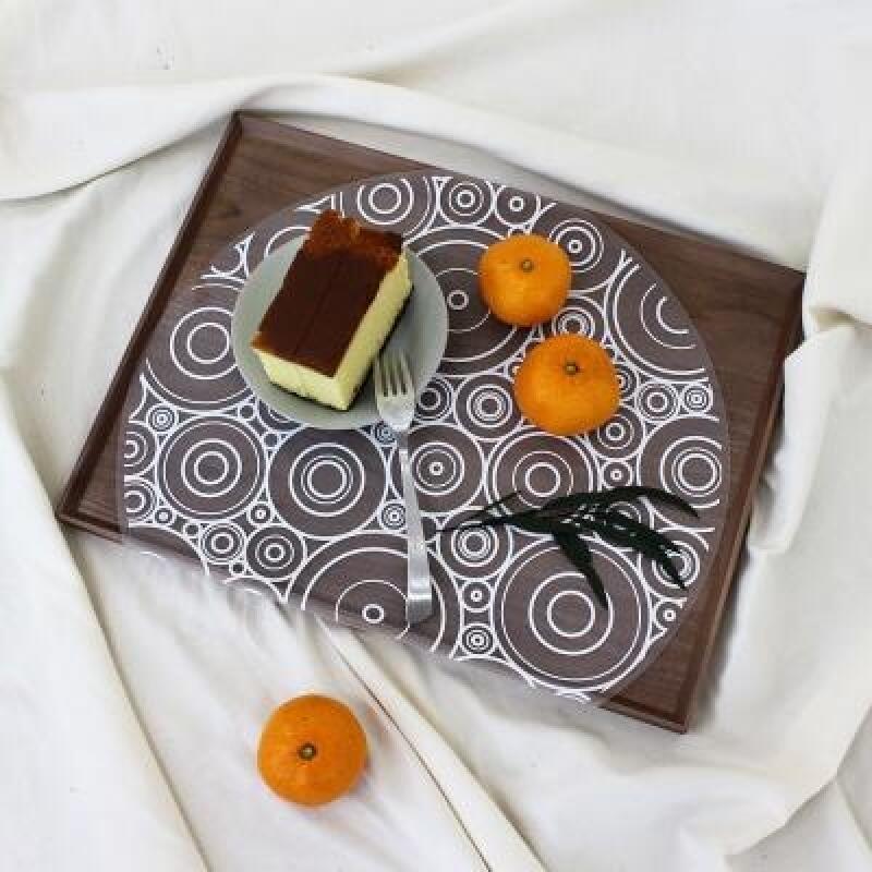 Circle Semicircle Silicone Table Mat 2P white