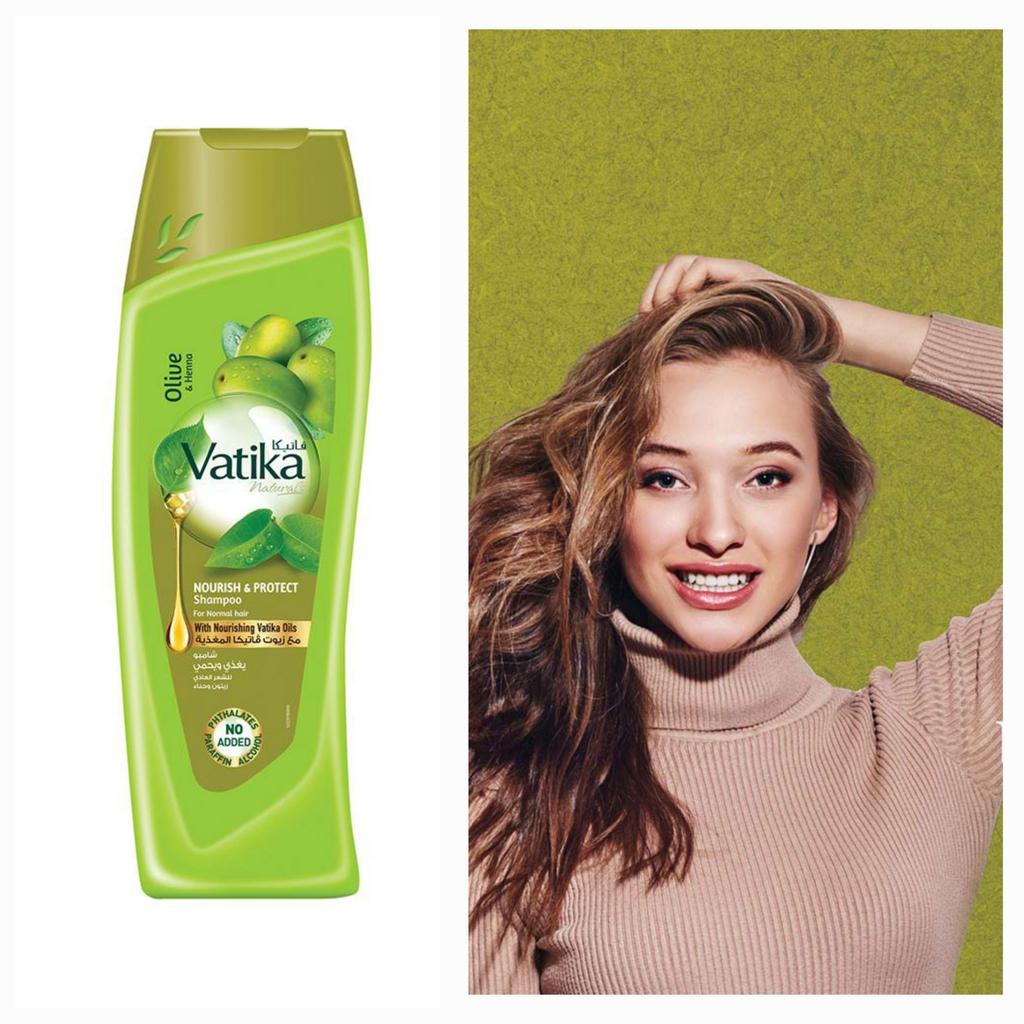 Shampoing nourrissant à l'huile d'olive Dabur Vatika EAU Nourrit et protège, prend soin des cheveux normaux